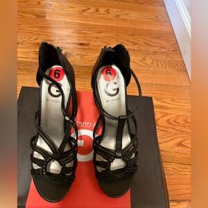 Guess Black Strappy Heels NWT
